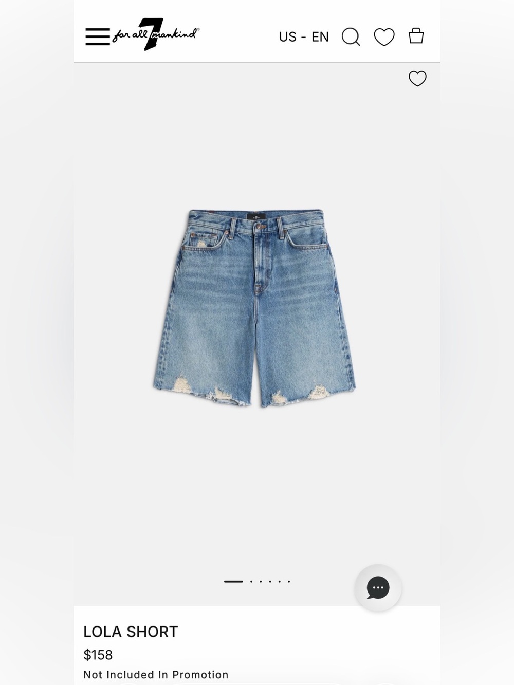 NWT 7 for All Mankind Lola shorts 🔥